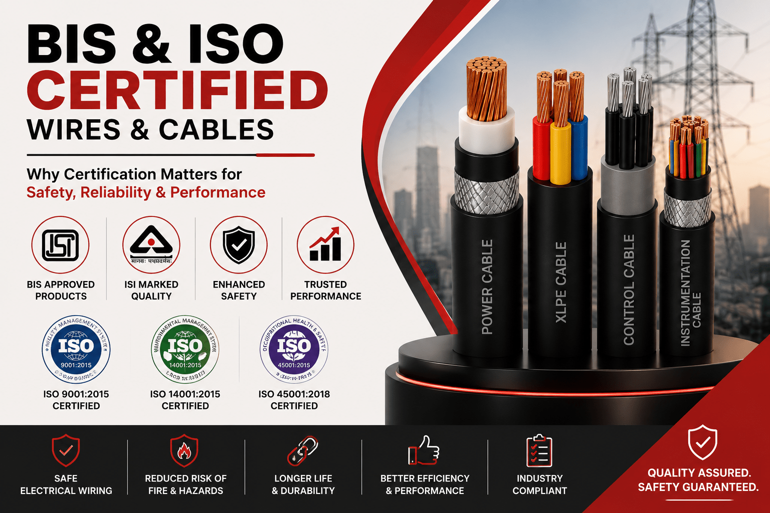 BIS and ISO Certified Wires and Cables